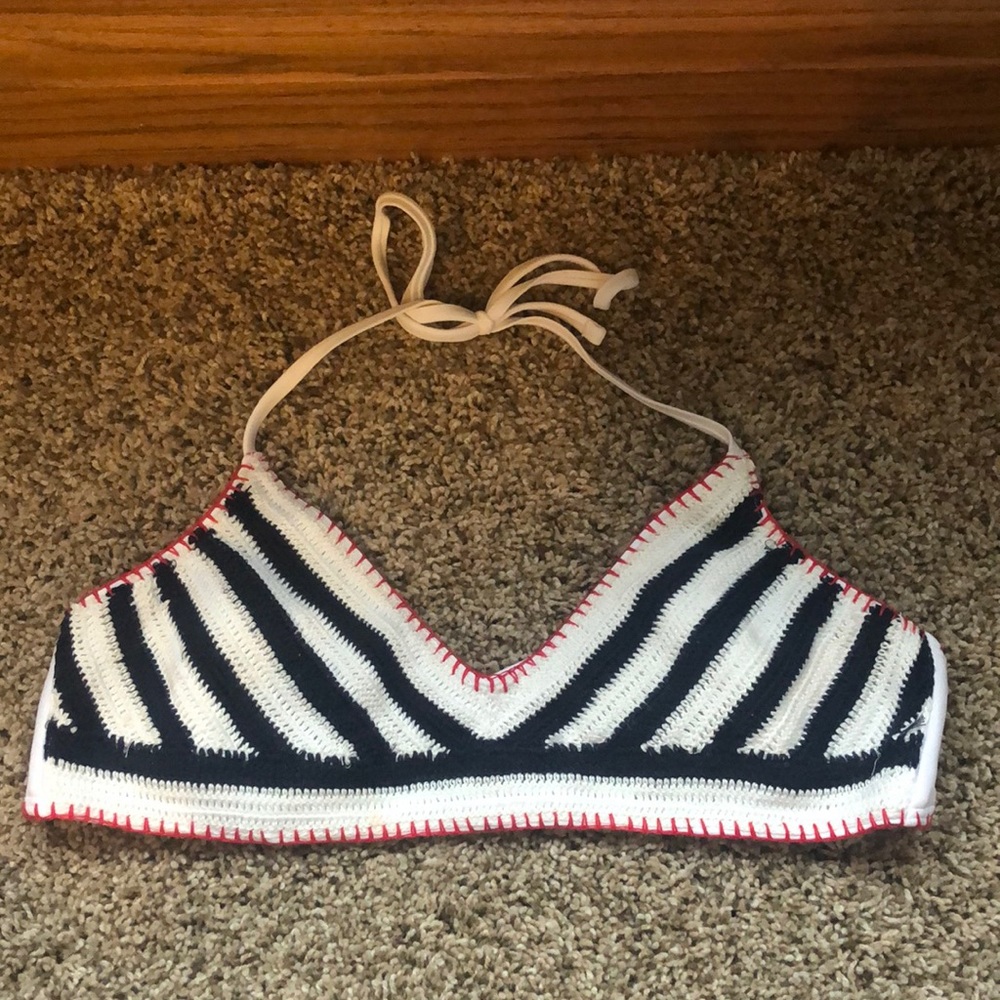 Red white and blue halter tie bandeau